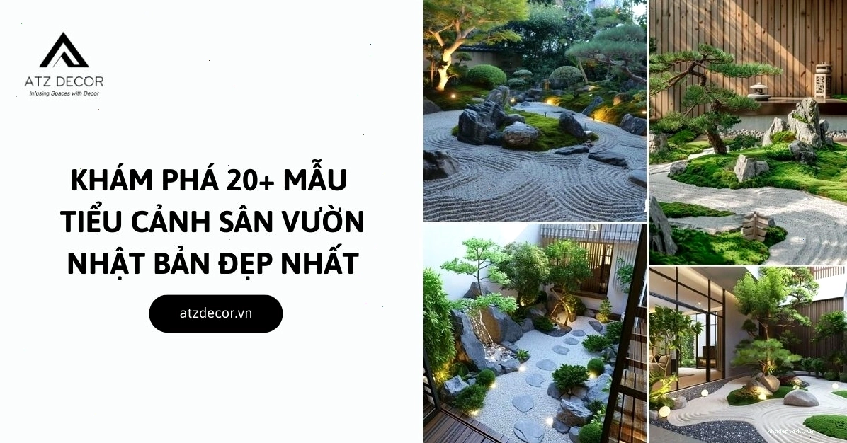 Mẫu tiểu cảnh sân vườn Nhật Bản với sự kết hợp hài hòa của đá, cây và nước