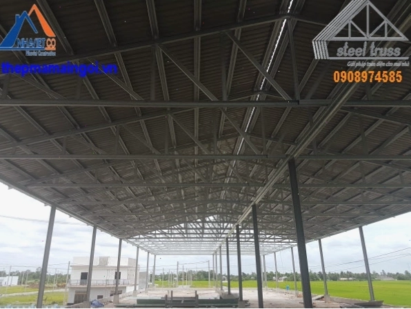 Minh họa khung kèo mái tôn