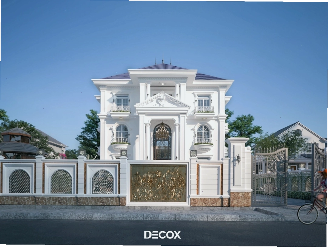 Ngôi nhà 3 tầng mái Thái hiện đại với giếng trời đón sáng