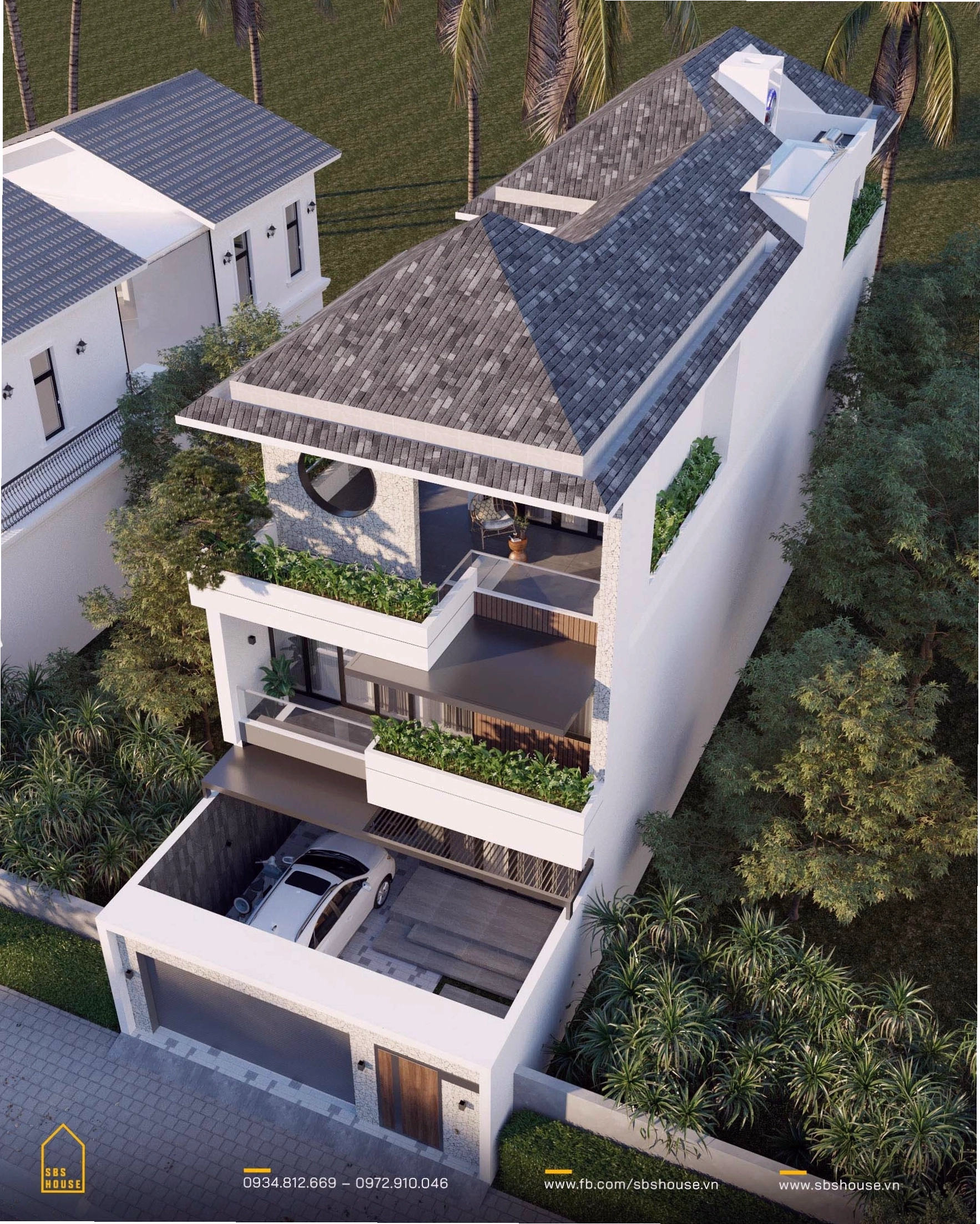 Nhà 3 tầng mái Nhật với cách tính chiều cao hợp lý