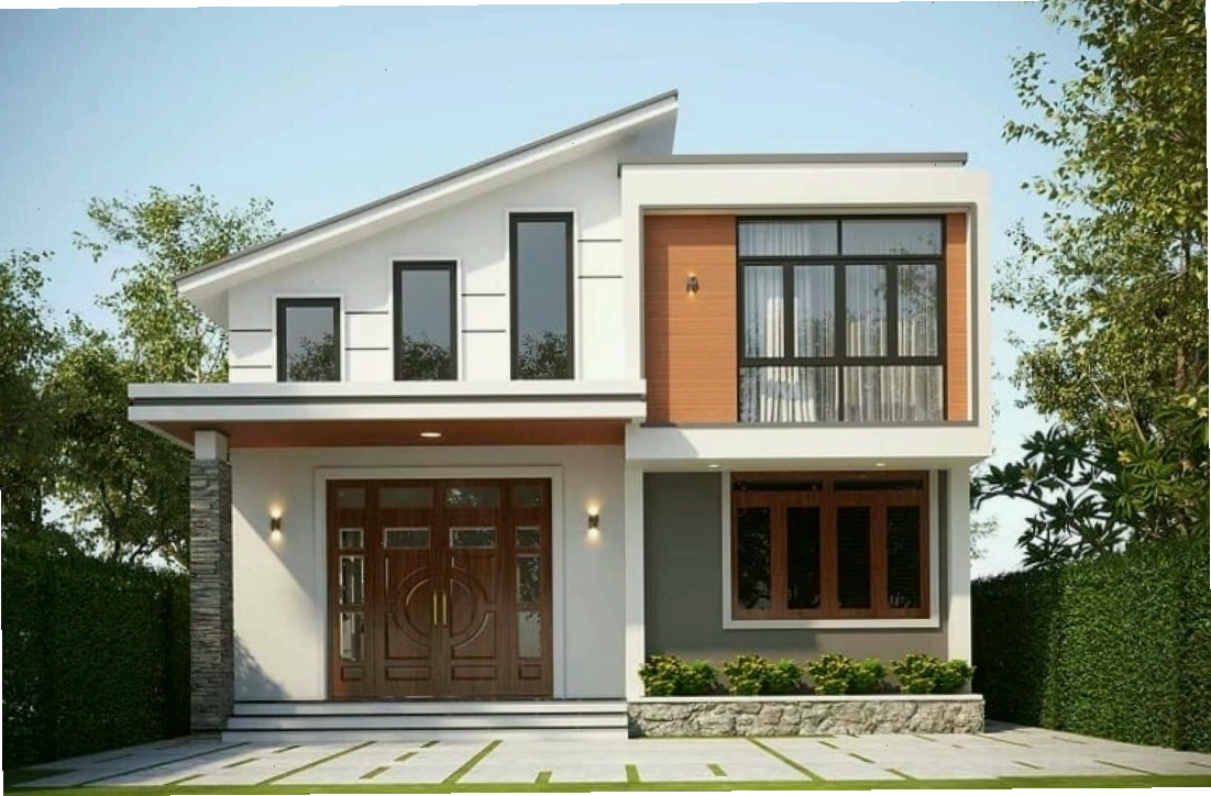 Nhà cấp 4 mái lệch có gác lửng, 3 phòng ngủ, tối ưu không gian