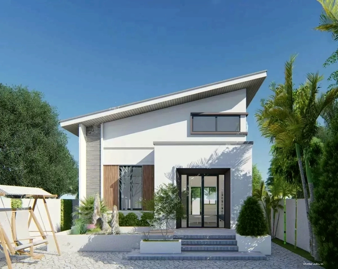 Nhà cấp 4 mái lệch với thiết kế độc đáo, phá cách