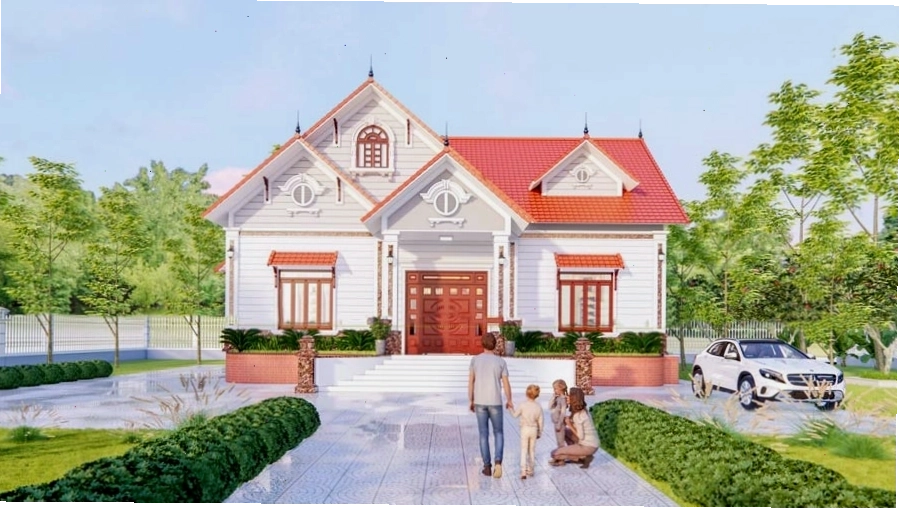 Nhà cấp 4 mái ngói đỏ cổ điển mang đậm nét truyền thống