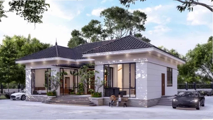 Nhà cấp 4 mái Nhật 3 phòng ngủ phong cách hiện đại
