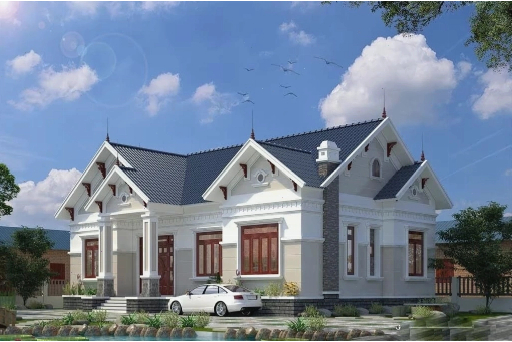 Nhà cấp 4 mái Thái 2 mặt tiền hiện đại và tiện nghi