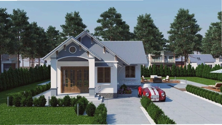 Nhà cấp 4 mái thái chữ L đơn giản gần gũi