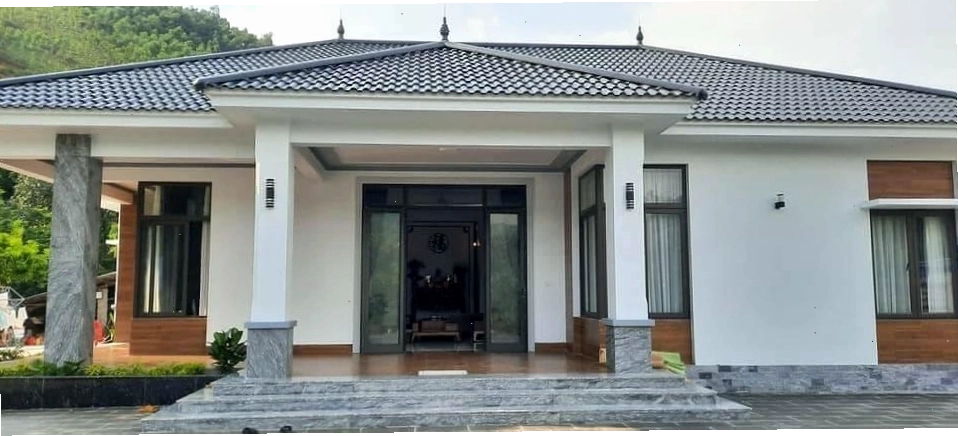 Nhà cấp 4 mái Thái với sân vườn được bố trí khoa học