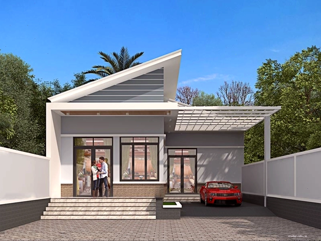 Nhà cấpL mái lệch với bố cục khoa học