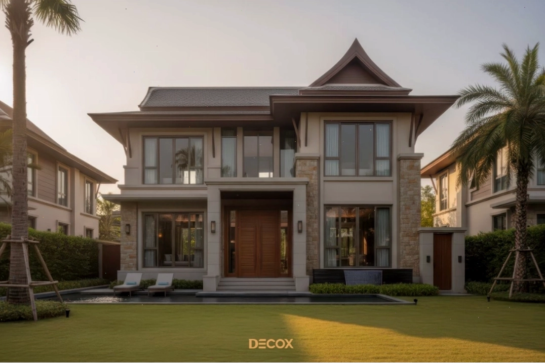 Nhà chữ L mái Thái hiện đại tạo không gian mở