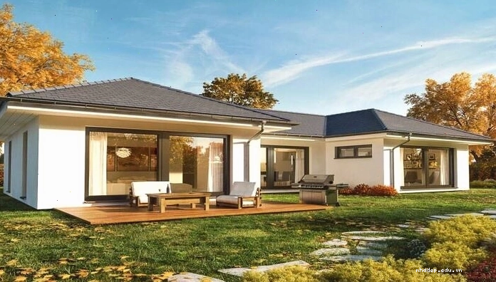 Nhà chữ U mái Nhật 1 tầng với sân vườn rộng rãi