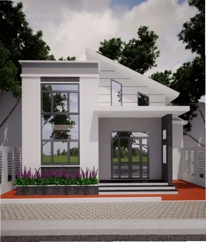 Nhà mái lệch có gác lửng tối ưu hóa không gian sử dụng một cách hiệu quả
