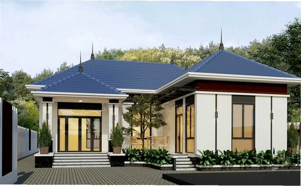 Nhà mái Nhật 1 tầng chữ L được nhiều người Việt ưa chuộng