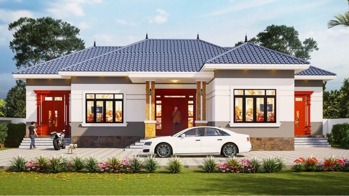 Nhà mái Nhật 150m2 với 3 phòng ngủ, thiết kế nổi bật và ấn tượng