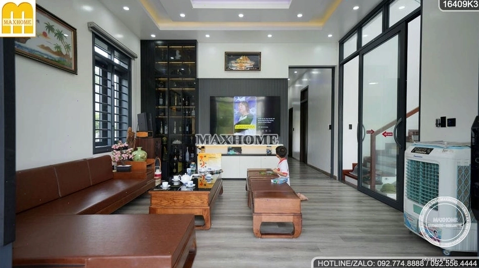 Nhà mái nhật 2 tầng lệch với thiết kế tối giản
