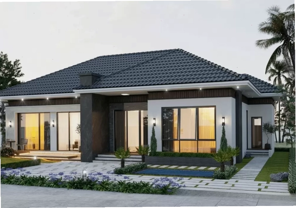 Nhà mái Nhật cấp 4 với thiết kế cân đối và hài hòa