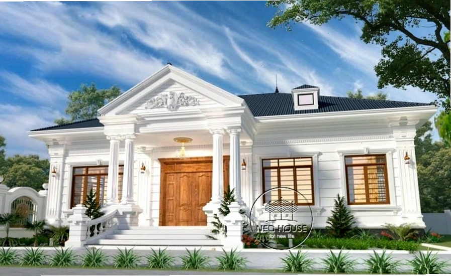 Nhà mái Thái 2 phòng ngủ với bố cục cân đối