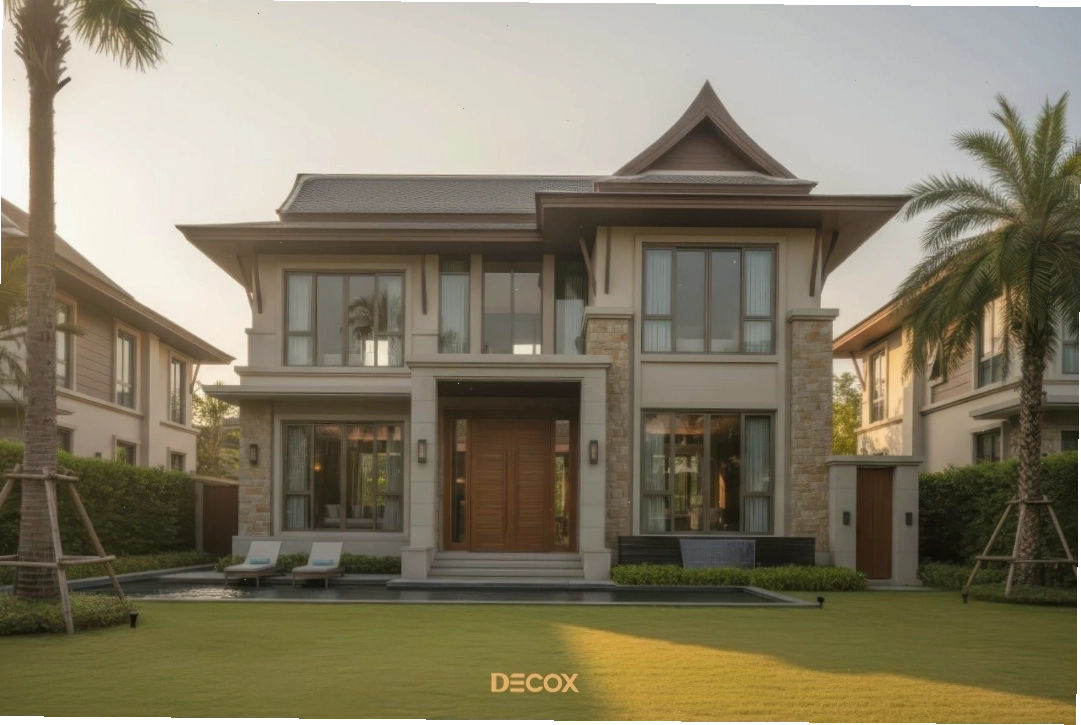 Nhà mái Thái 2 tầng với kiến trúc độc đáo