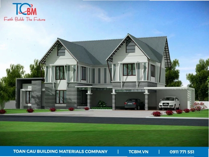 Nhà mái thái với không gian áp mái thông thoáng