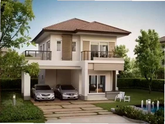 Nhà vuông 2 tầng mái nhật mặt tiền 7m đẹp hiện đại