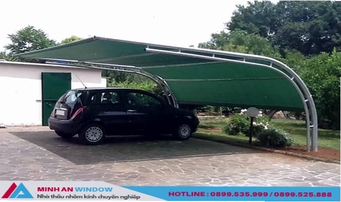 Nhà xe mái vòm tôn đẹp và chắc chắn
