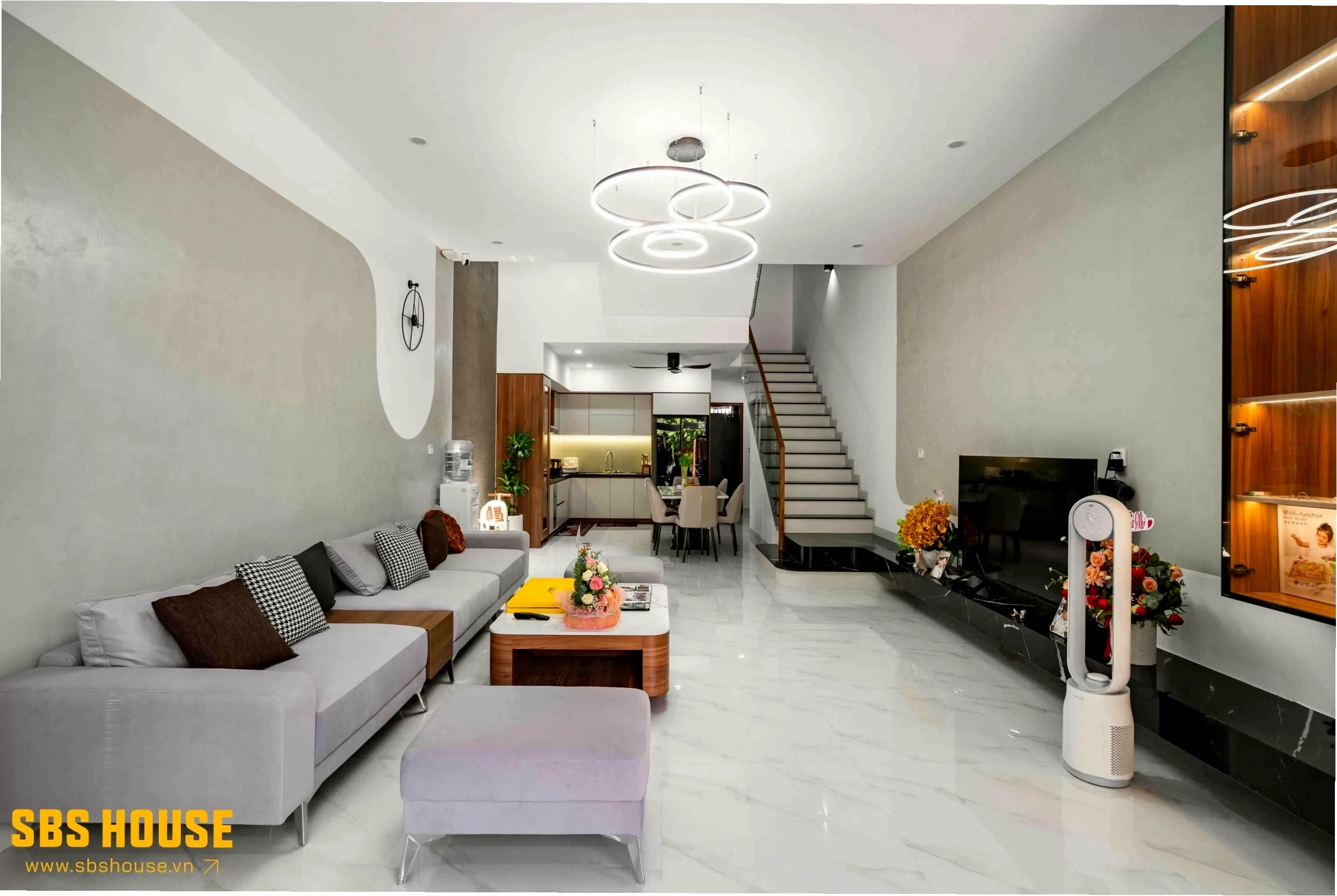 Nội thất mẫu nhà lệch tầng 5x20m sang trọng và tiện nghi
