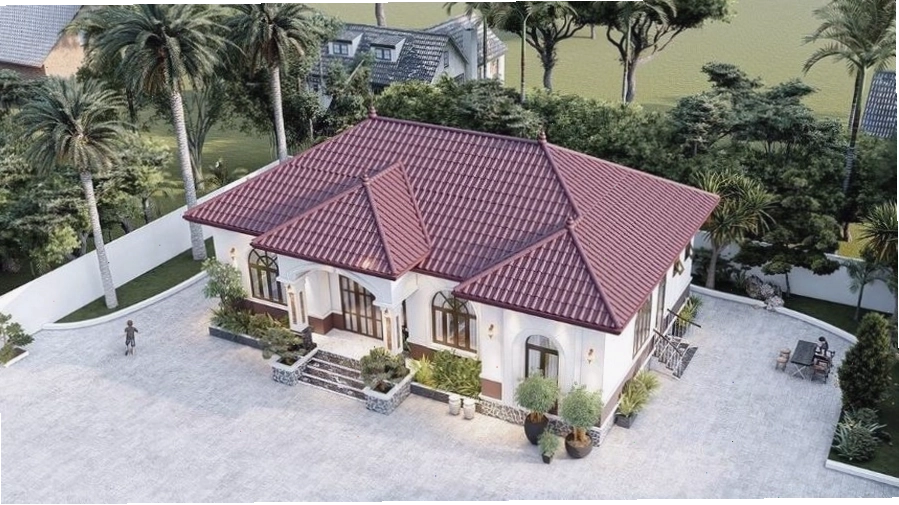 Nội thất phòng khách nhà mái Nhật sang trọng và ấm cúng