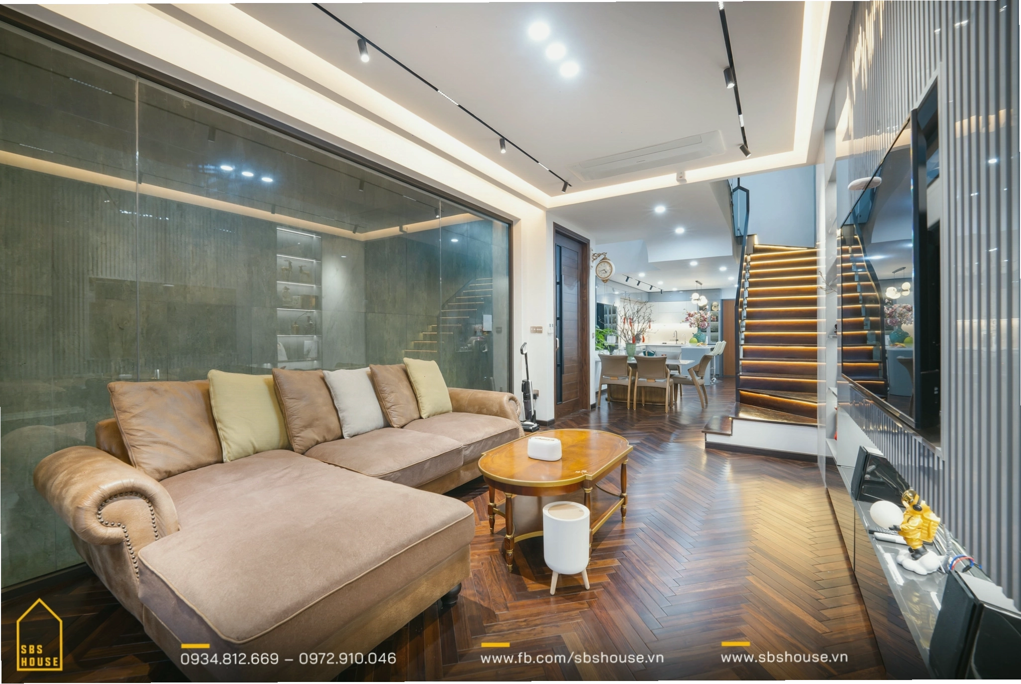Nội thất sang trọng nhà lệch tầng 5x20 4 tầng