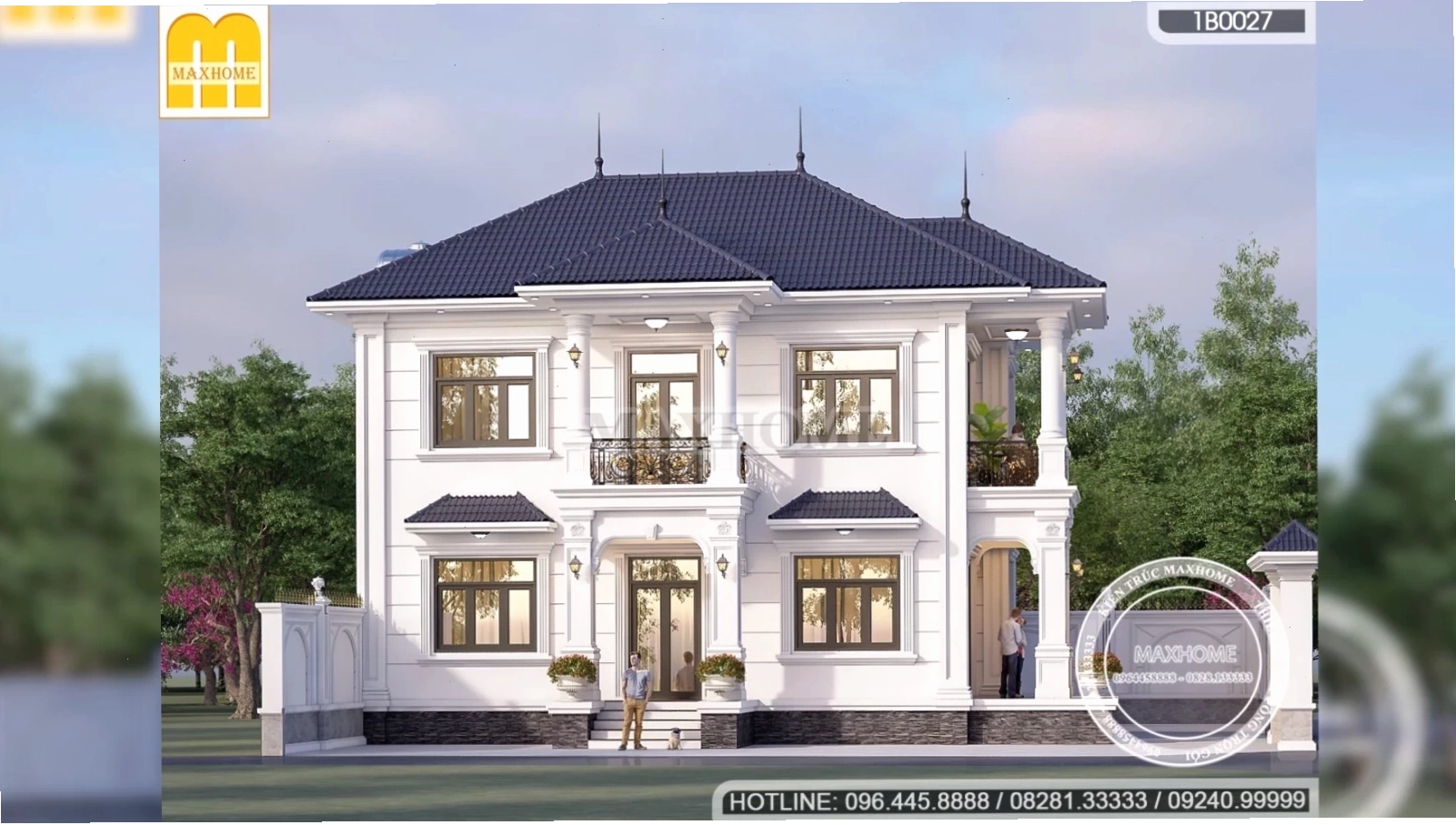 Phòng ngủ master trong nhà 2 tầng mái Nhật 8x12m