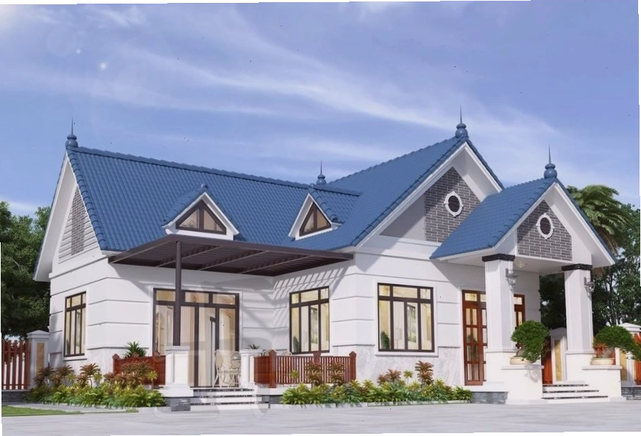 Phòng ngủ yên tĩnh và ấm áp trong nhà vườn mái thái