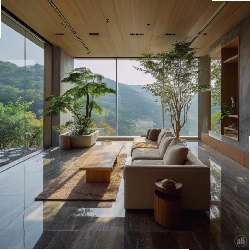 Sofa thấp thay cho nệm ngồi tatami mang lại sự thoải mái và hiện đại