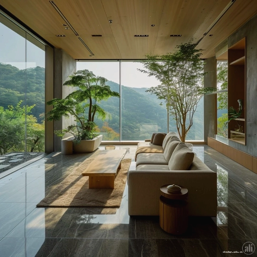 Sofa thấp trong phòng khách phong cách Nhật Bản