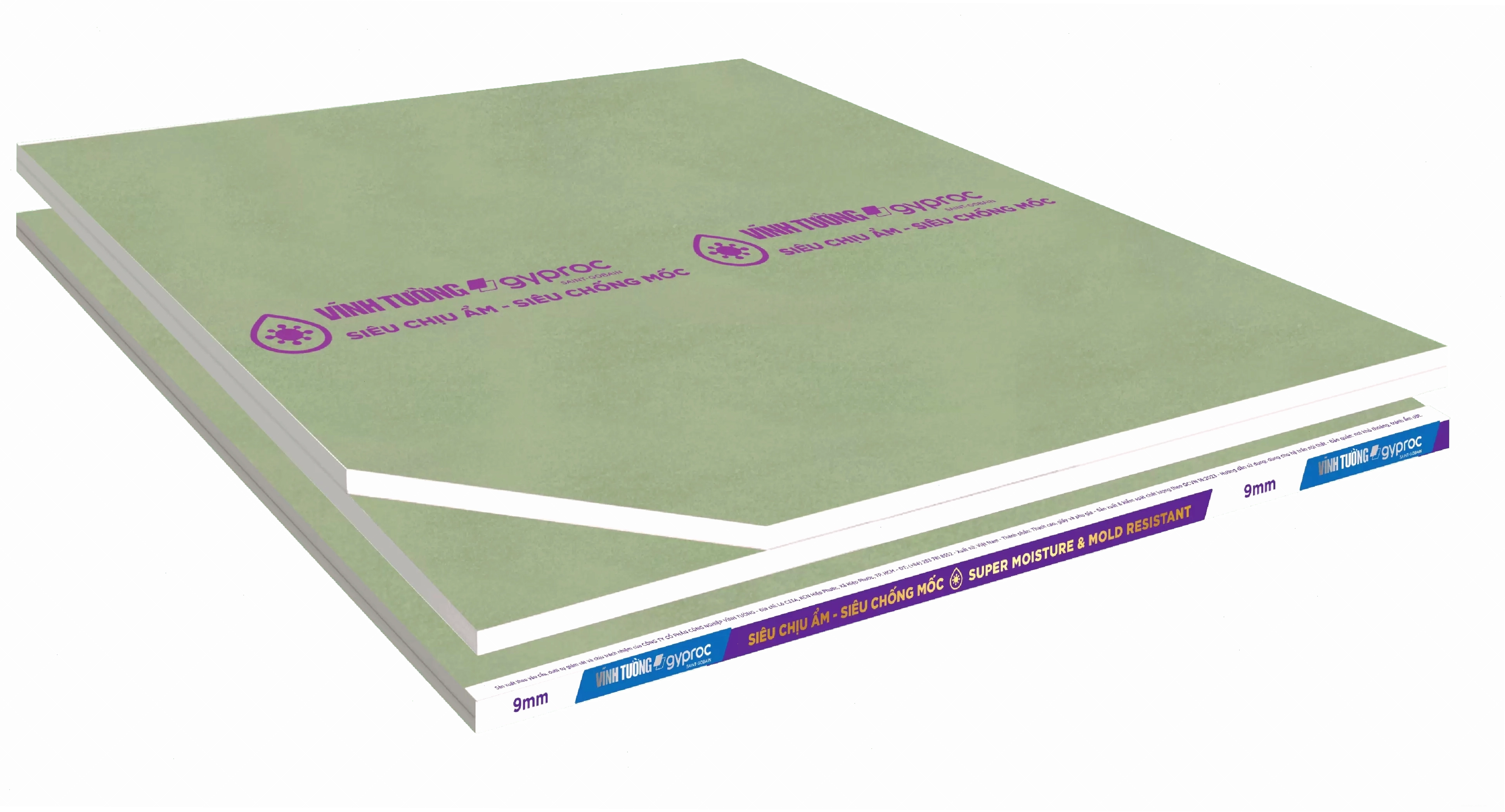 Tấm thạch cao Vĩnh Tường chống ẩm, chống mốc