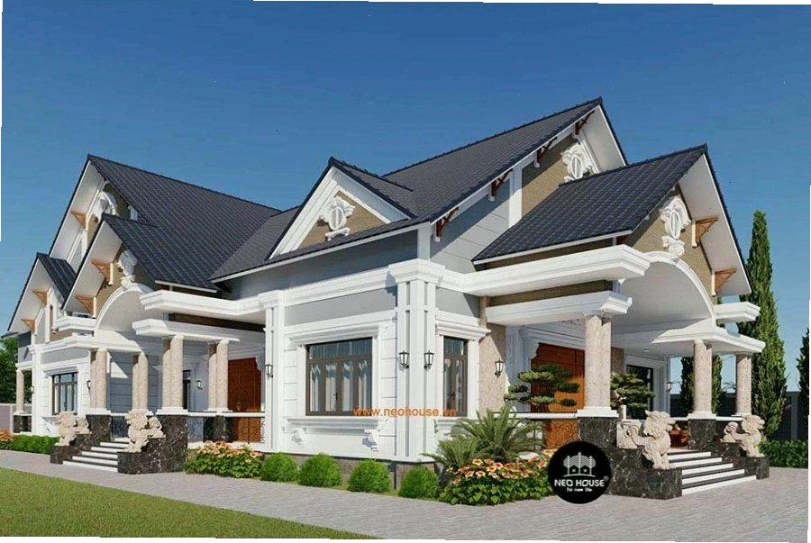 Tận hưởng không gian sống xanh tại biệt thự mái thái 1 tầng