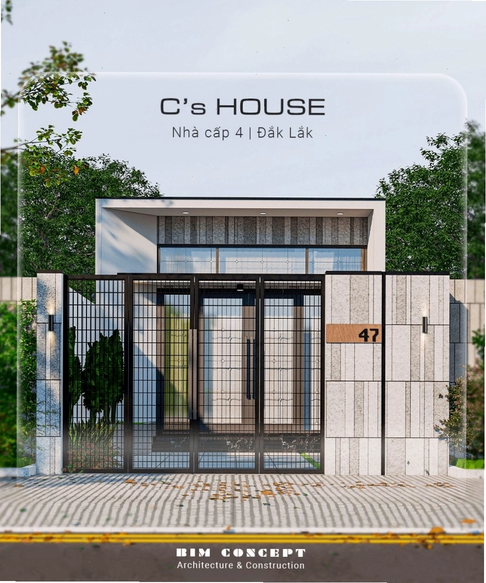 Thiết kế kiến trúc nhà cấp 4 mái bằng hiện đại với sự tối ưu hóa không gian và công năng sử dụng