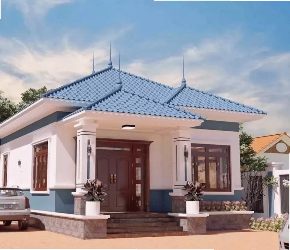 Thiết kế mái dốc đặc trưng của nhà mái Nhật 1 tầng tạo điểm nhấn kiến trúc
