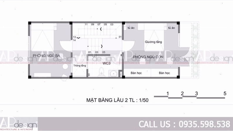 Thiết kế nhà 4x12m lệch tầng có gara âm hoặc lửng