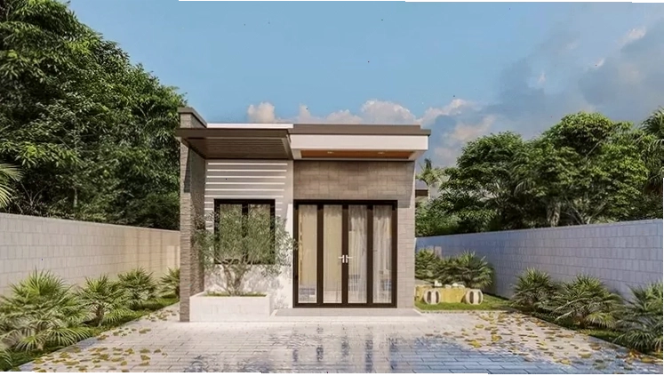 Thiết kế nhà cấp 4 mái bằng 5x20 đẹp, hiện đại và tối ưu không gian