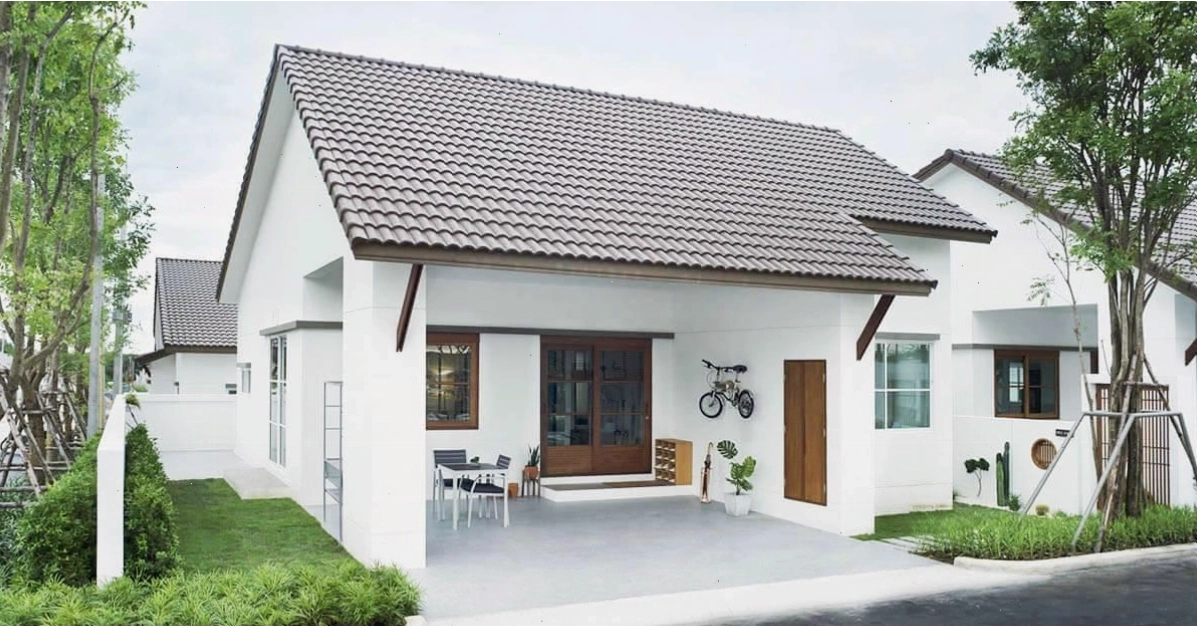 Thiết kế nhà cấp 4 mái Thái 2 mặt tiền cân đối và sang trọng