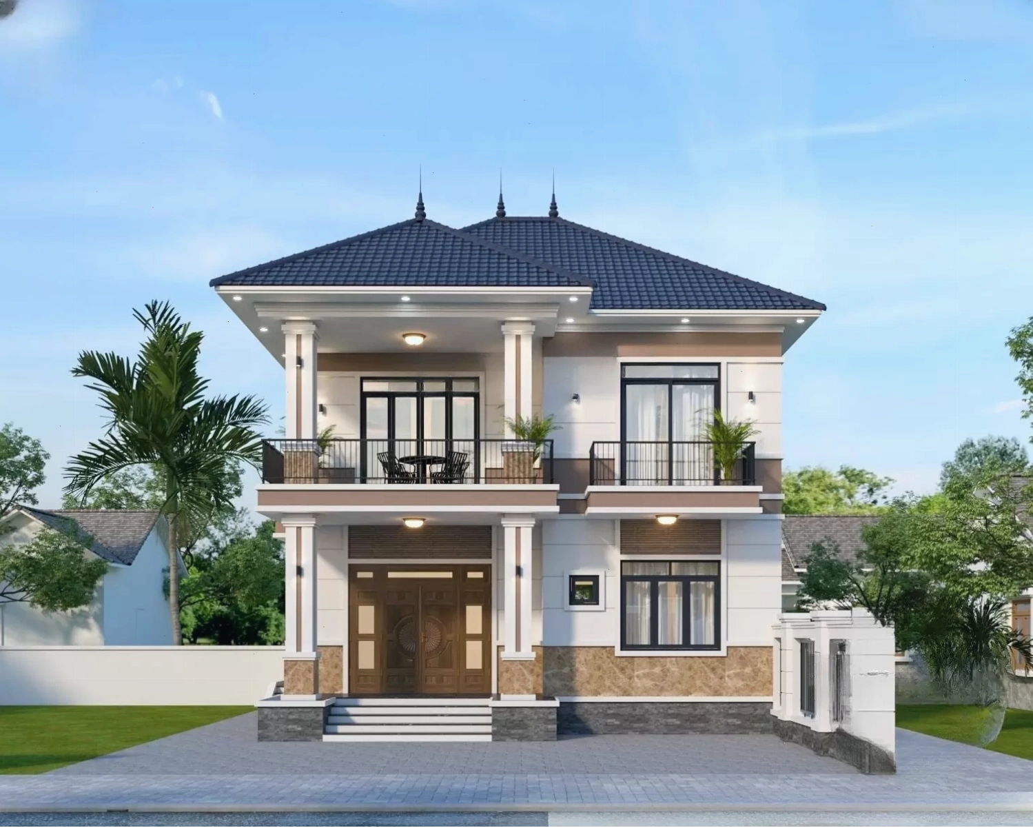 Thiết kế nhà mái Nhật cân đối và hài hòa
