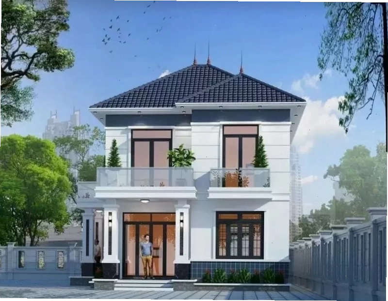Thiết kế nhà ống mái Nhật 2 tầng mặt tiền 6m với bố trí công năng hợp lý