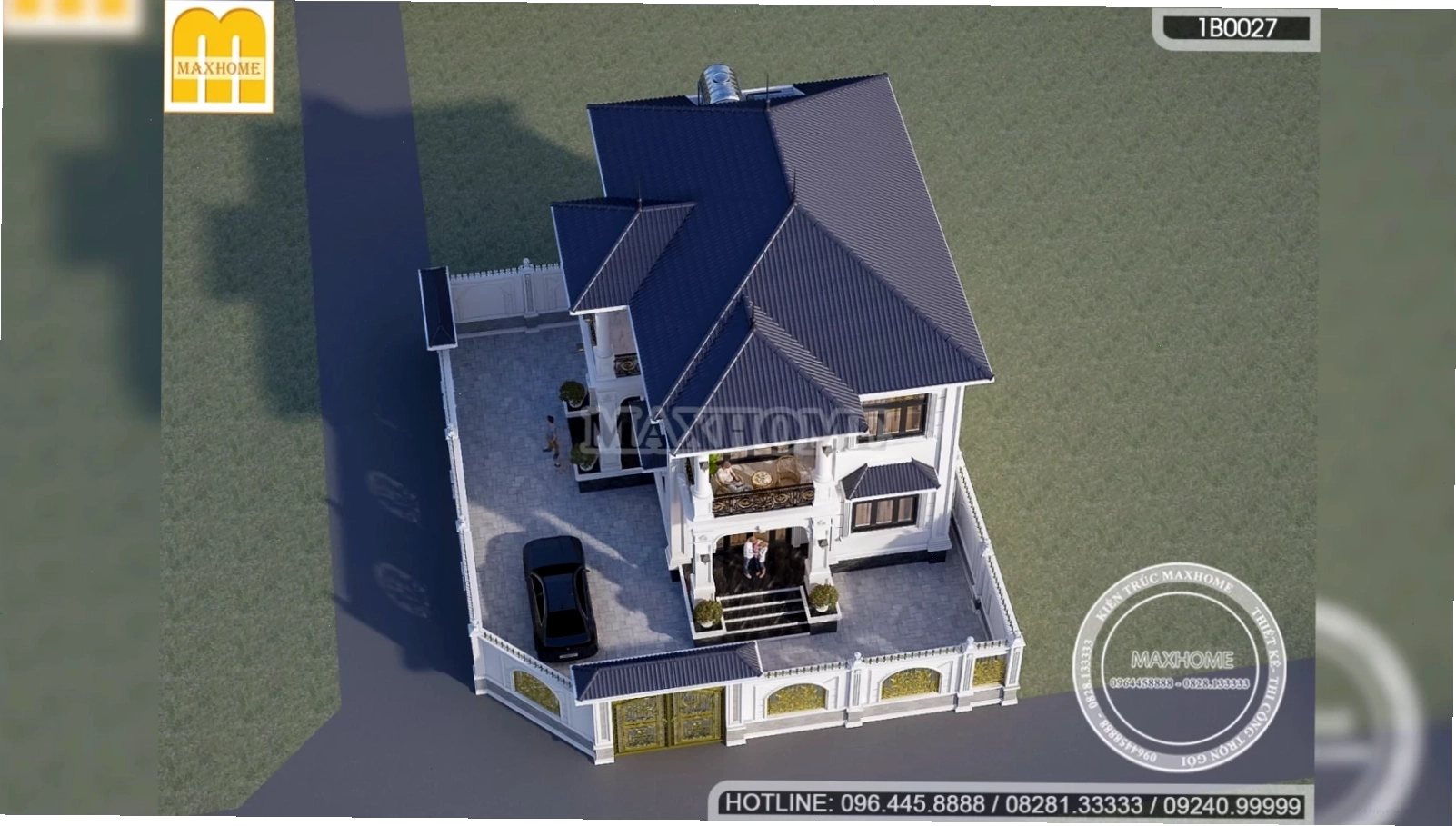 Toàn cảnh mẫu nhà 2 tầng mái Nhật 8x12m về đêm lung linh