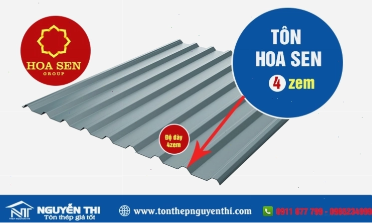 Tôn Hoa Sen 4 zem, độ bền cao cho mái nhà