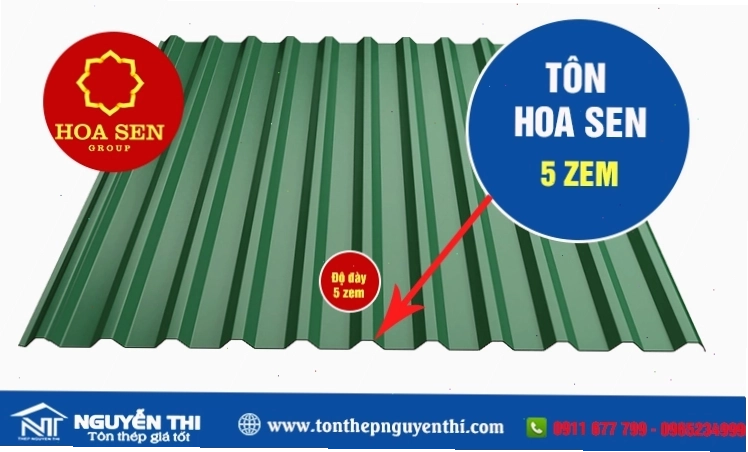 Tôn Hoa Sen 5 zem, một lựa chọn bền bỉ cho nhà mái Nhật
