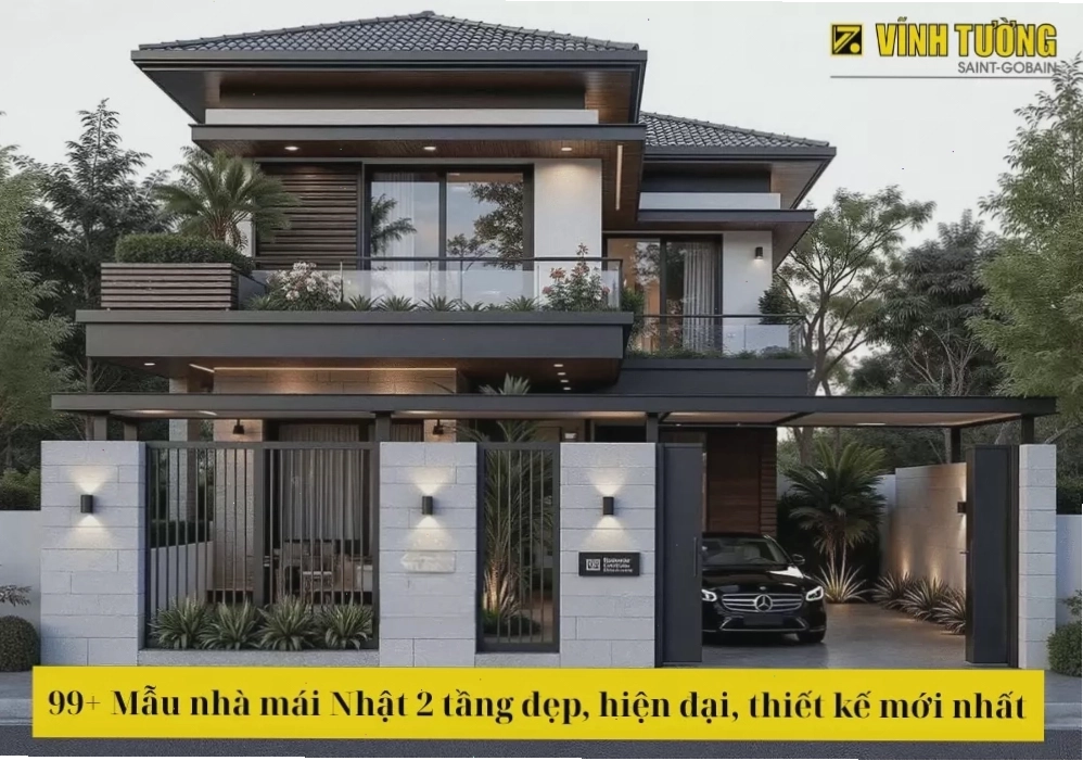 Tổng hợp các mẫu nhà mái Nhật 2 tầng đẹp được ưa chuộng