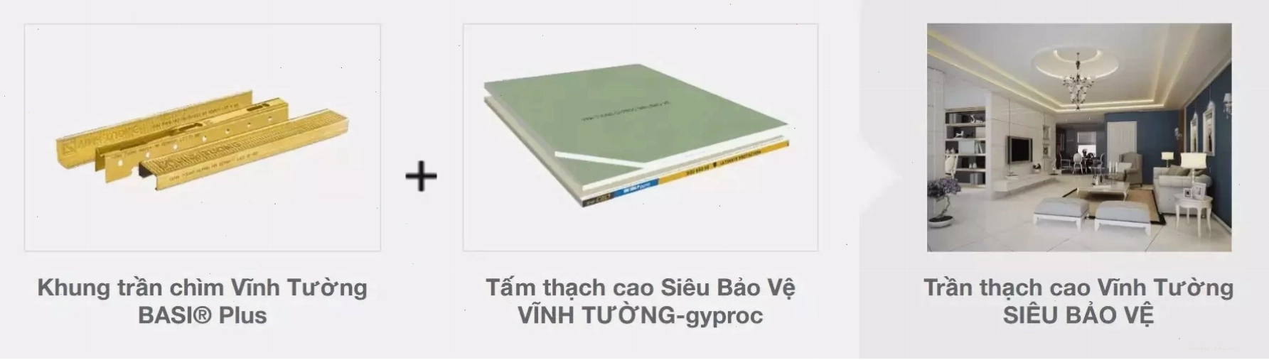 Trần thạch cao Vĩnh Tường SIÊU BẢO VỆ cho nhà ống mái Nhật