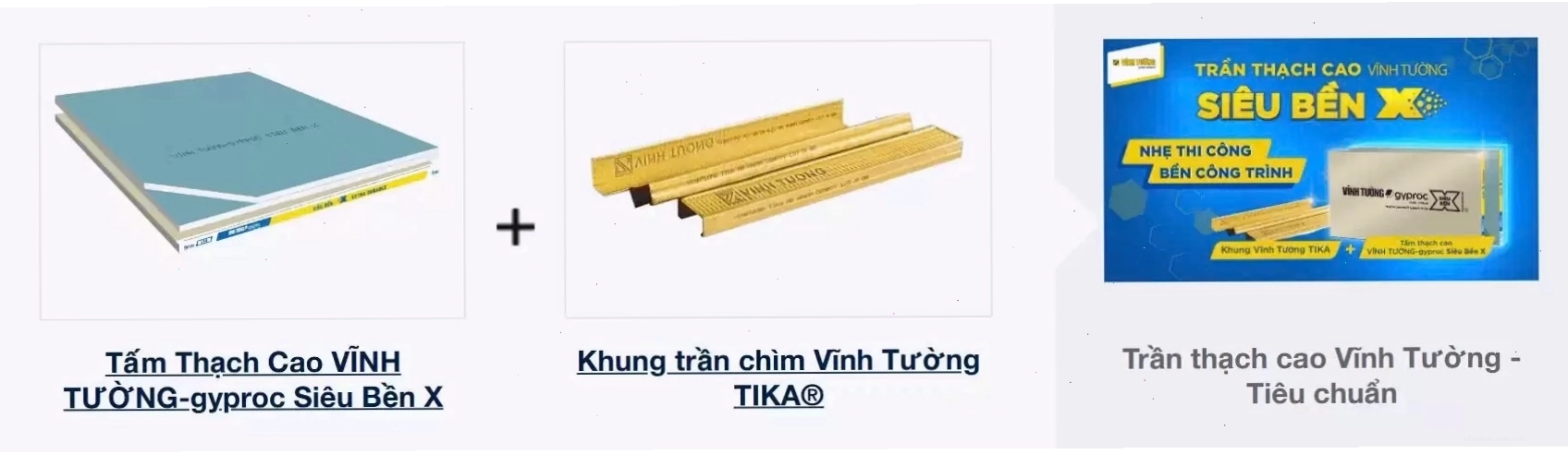 Trần thạch cao Vĩnh Tường SIÊU BỀN X cho không gian nhà mái Nhật