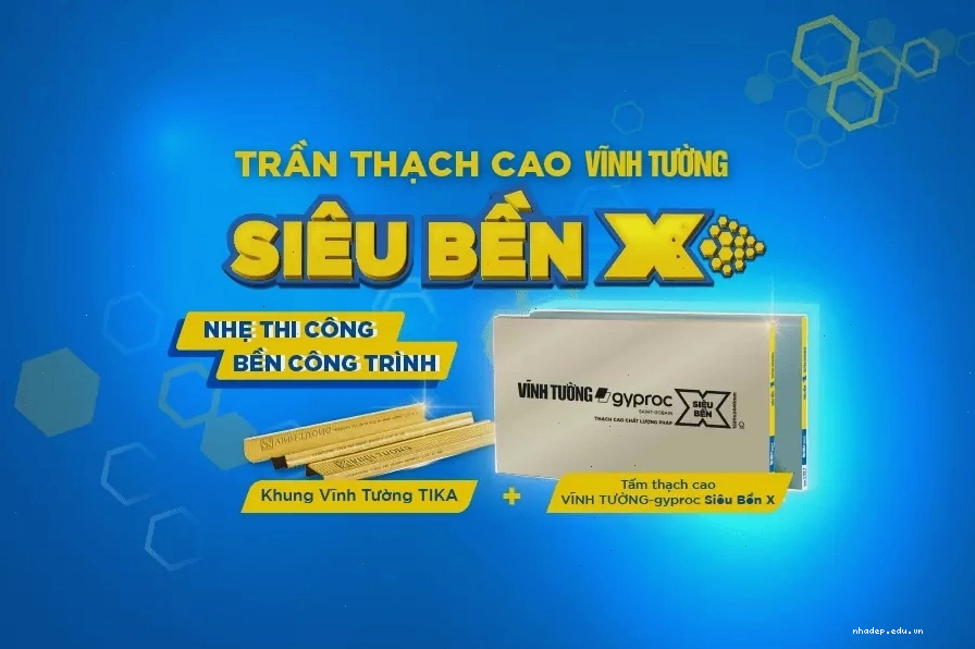 Trần thạch cao Vĩnh Tường Siêu Bền X tạo điểm nhấn sang trọng cho không gian nhà mái Nhật