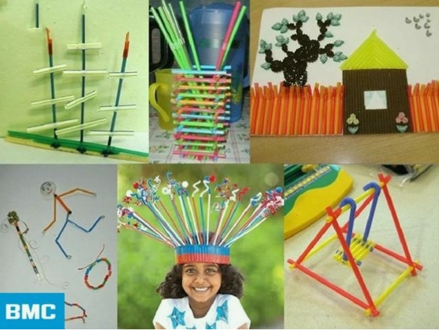 Trang trí mái vòm trường mầm non bằng vật liệu tái chế sáng tạo