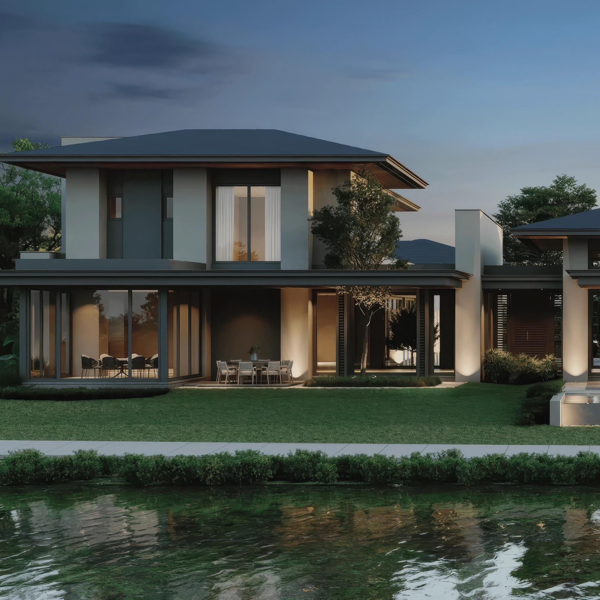 Tư vấn thiết kế nhà mái Nhật 2 tầng bởi Decox Design