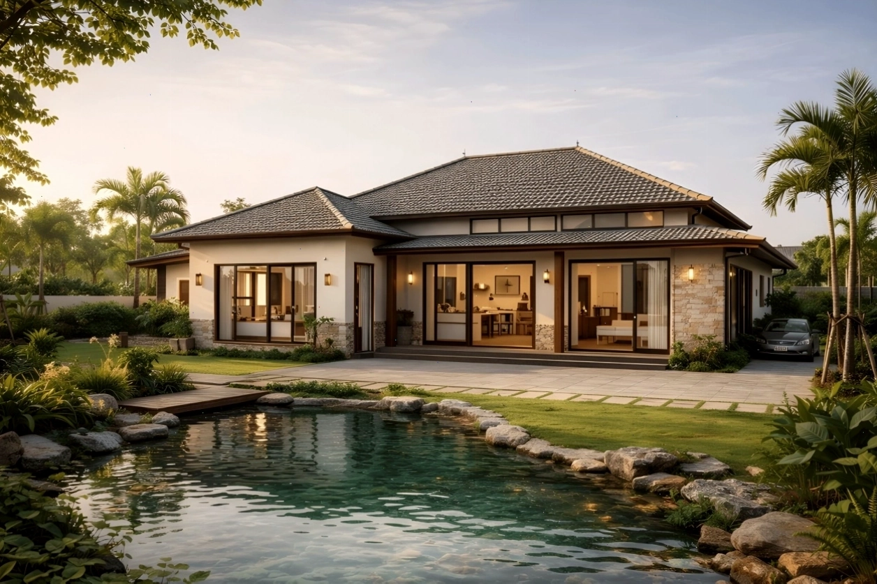 Vật liệu xây dựng cao cấp cho nhà 3 gian mái Nhật